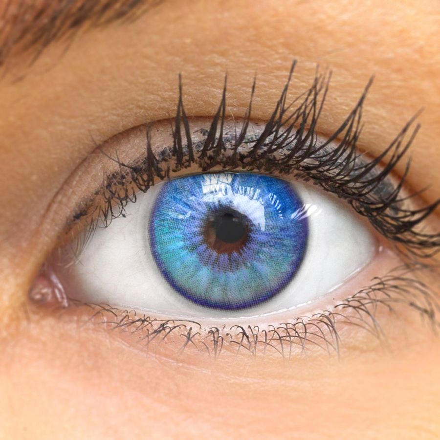 Blaue Kontaktlinsen - Canaria Blue | Premium Comfort | Stark deckend | DIA 14.20 - Mit Stärke | 1 Paar (2 Stück) von GLAMLENS