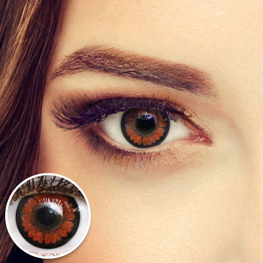 Braune Kontaktlinsen - Pretty Hazel | Premium Comfort | Stark deckend | DIA 14.00 - mit Stärke | 1 Paar (2 Stück) von GLAMLENS