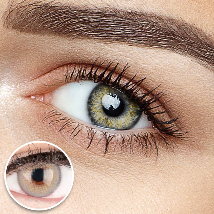 Graue Kontaktlinsen - Elly Gray | Premium Comfort | Stark deckend | DIA 14.00 - ohne Stärke | 1 Paar (2 Stück) von GLAMLENS